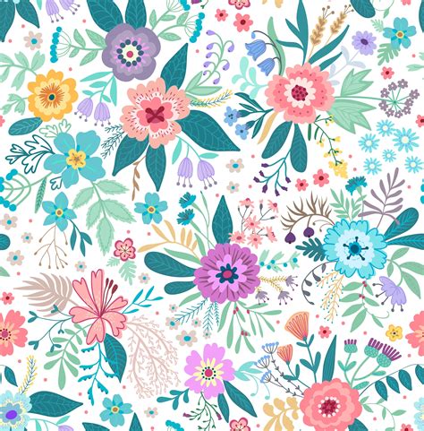 Vibrant Floral Pattern Wallpaper Disenos De Unas Estampado Floral