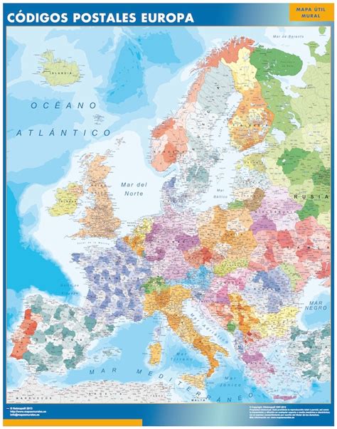 Mapa Europa C Digos Postais De Parede Mapas Parede Portugal