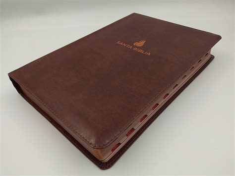 Biblia RVR60 Letra Súper Gigante marrón, piel fabricada con índice