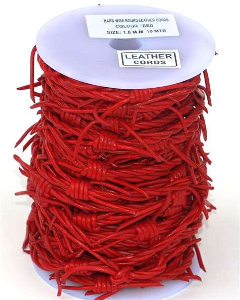 Red Barbed Wire Leather Cord 10 Meter Spool 3 Strand Of 18 Etsy