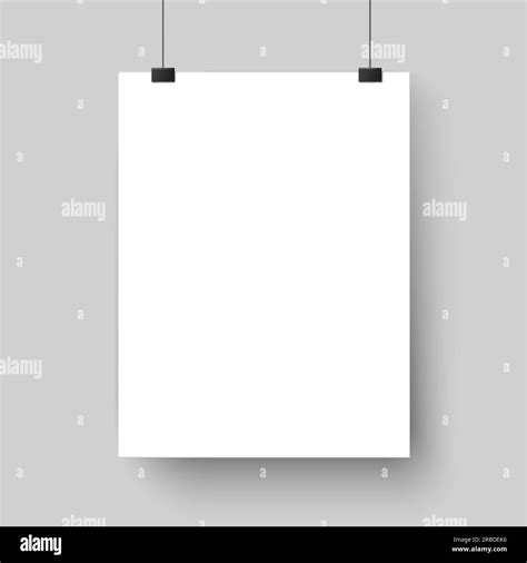 Blank White Poster Template Affiche Paper Sheet Hanging On Wall