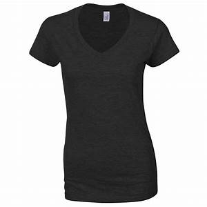 Gildan Ladies Soft Style Short Sleeve V Neck T Shirt S Black T