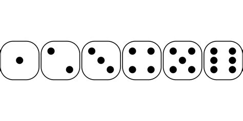 A Row Of Dices That Are Black And White With Four Dots On Each Side