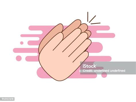 Tangan Bertepuk Tangan Vektor Tepuk Tangan Kartun Datar Garis Besar