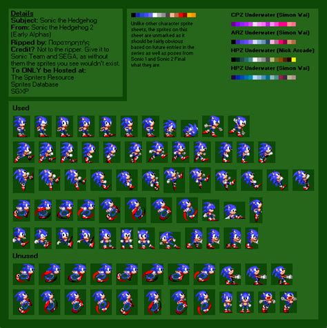 Sonic 2 Prototype Sprites