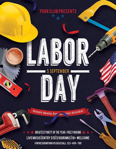 Labor Day Flyer Poster Flyers Design Bundles