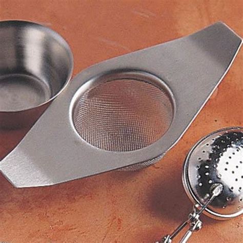 Stainless Steel Italian Espress Tea Mesh Strainer W Drip Cup