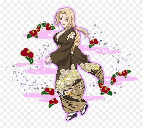 Tsunade Naruto Blazing Tsunade Kimono Graphics Floral Design Hd Png