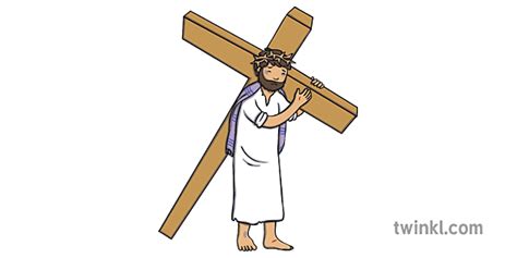 Iisus Care Poartă Crucea Poveste Biblică Pasca Nouă Iisus Testament