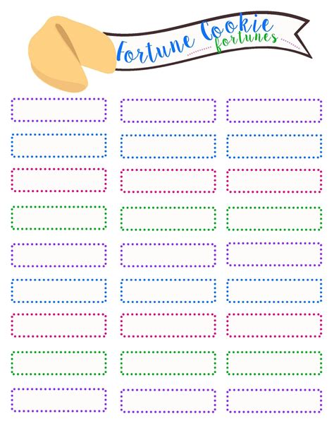 Free Printable Fortune Cookie Template Printable Templates