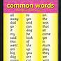 Common Words For Kindergarten
