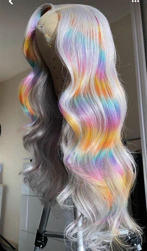 Pin By Craftswoman MJ On Hair Styles Rainbow Hair Lace Wigs Pretty