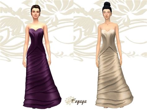 Tournuni Dress By Fuyaya Sims 4 Female Clothes