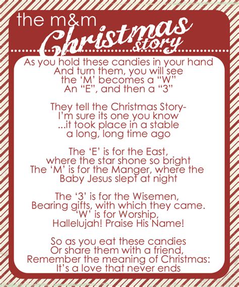 These festive m&m christmas gifts and poem are so easy to make and have on hand throughout the holidays! the M&M Christmas Story - still me