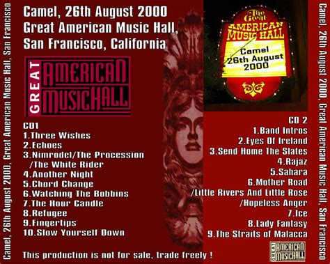 The song makes use of multiple time signatures, utilizing a slow, ethereal approach at the beginning before transforming into a. Camel Boots - Great American Hall 2000 - Unofficial Live ...