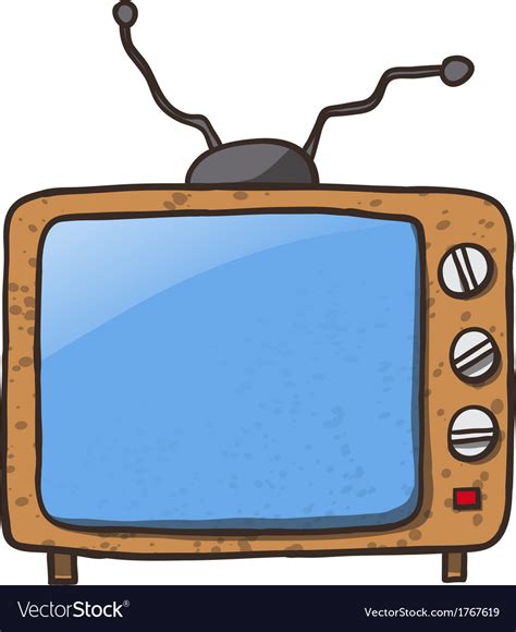 Cartoon Home Appliances Old Tv Isolated On White Vector Image