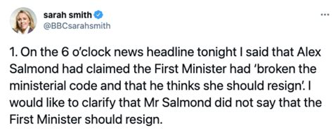 Bbc Apologise For Wrongly Claiming Alex Salmond Said Nicola Sturgeon