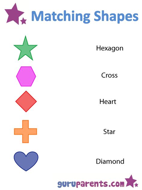 Just print, cut out, & and sort the shapes with this cute shapes matching worksheet! Shapes Worksheets and Flashcards | guruparents