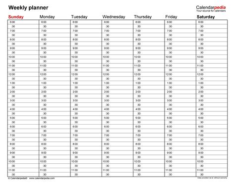 Free Weekly Planners for Microsoft Word - 20+ Templates