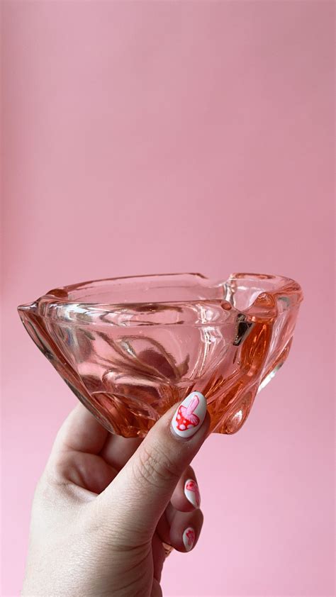 Vintage Pink Glass Ashtray The Apartment To