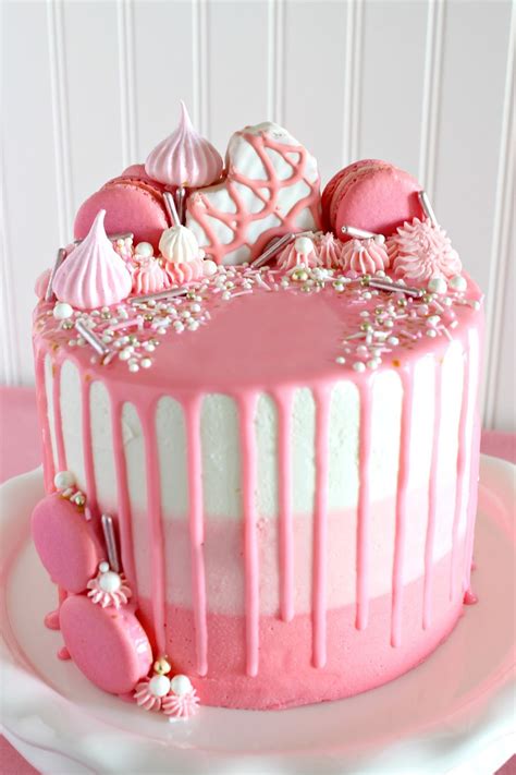 Love And Confections Pink Ombré Drip Layer Cake