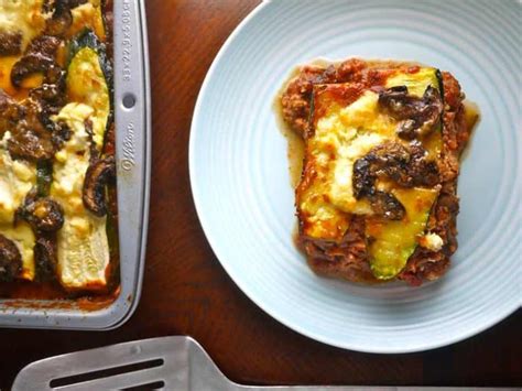 Zucchini Lasagna With Meat Sauce And Mushrooms Paleo Gf