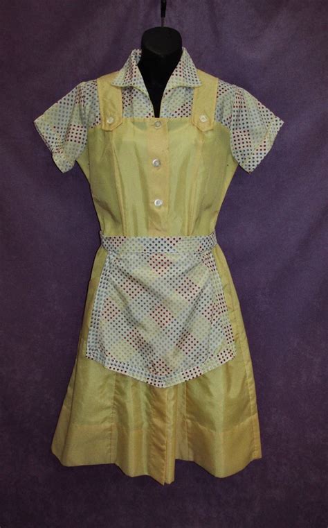 classic waitress uniform with matching apron vintage dress etsy vintage dresses waitress