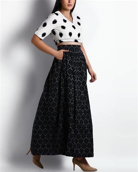 Long Skirt With Crop Top By Indigo Dreams The Secret Label