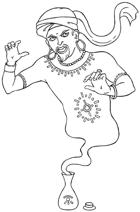 They are able to play games in the nursery like numbers match games and alphabet puzzles and genie coloring pages.such plenty of fun they could have and share with another kids. Magic genie in a bottle coloring in picture