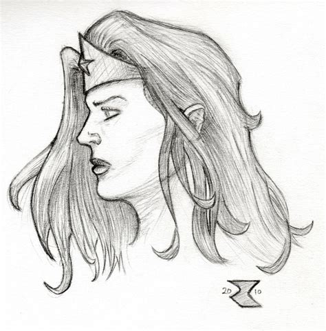 Wonder Woman Head Sketch By Bigrobot On Deviantart