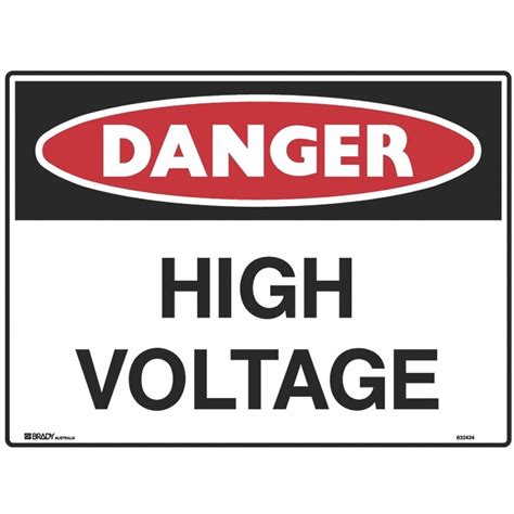 Brady Danger Sign High Voltage Polypropylene H450mm X W600mm