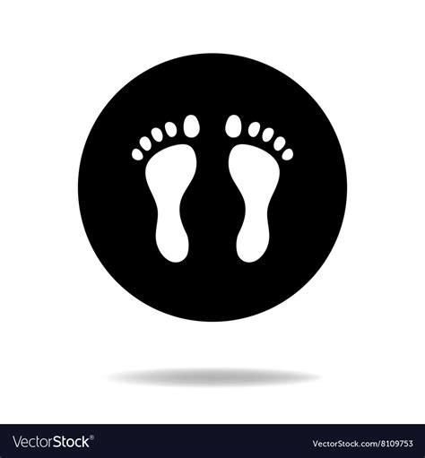 Human Feet Black And White Flat Icon Royalty Free Vector