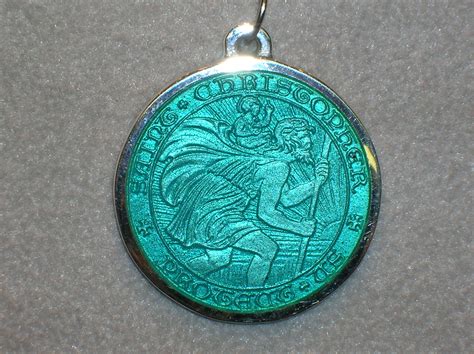 Light Blue St. Christopher Enameled Medal | St. Christopher Necklaces