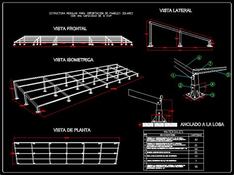 Modular structure 11 kwp solar panel (1.11 MB) | Bibliocad