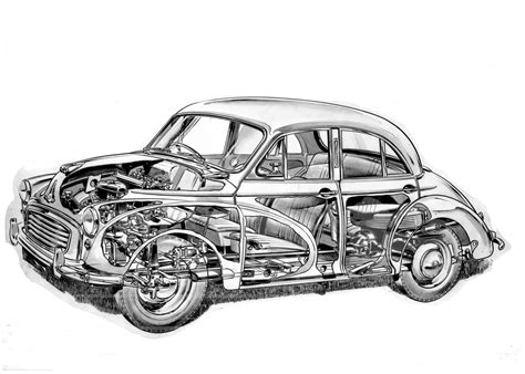 Cut Away Drawing Morris Minor Mm The Stilltime Collection