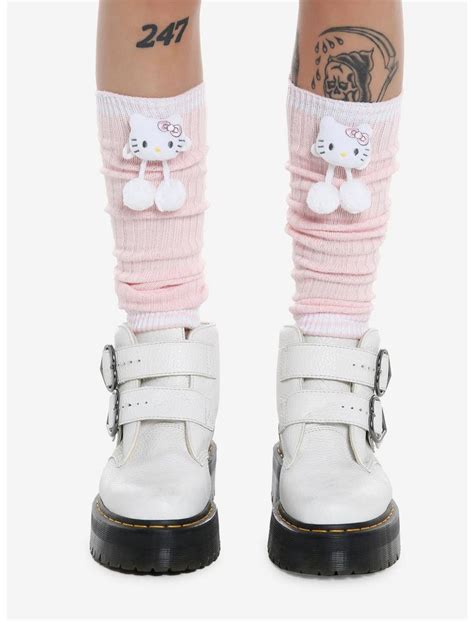 Hello Kitty Pink Pom Leg Warmers Hot Topic In 2024 Leg Warmers