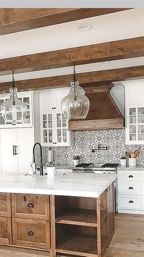 Modern Rustic Kitchen White Cabinets