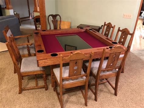 Oc My Dad And I Made A Convertible Oak Gaming Table With Built In