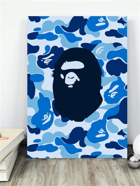 A Blue And White Poster With A Gorilla On It