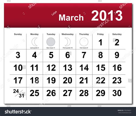 Eps10 File March 2013 Calendar The Eps File Includes The Version In