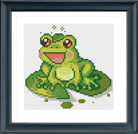 Frog Cross Stitch Pattern Pdf Instant Download Etsy Uk
