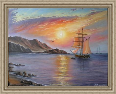 Seascape Oil Painting Original Art Ocean Canvas Painting Water Etsy