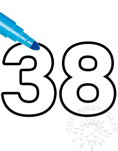Number 38 Outline Coloring Page