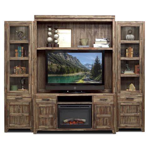 Read on to discover both sides of the story while you admire the images that follow the trick is to blend the tv into the rest of the accent wall and to ensure that both the fireplace and the tv have a few common. Hutchinson 5 Pc. Entertainment Wall Unit with Traditional ...