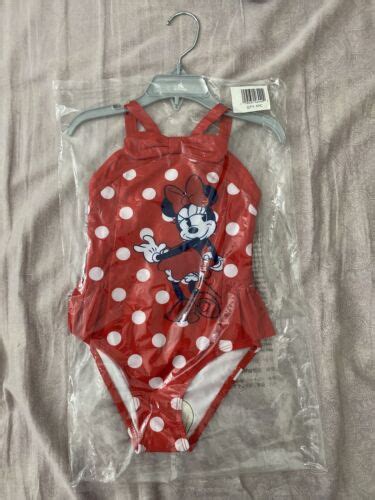 Minnie Mouse Red Polka Dot One Piece Swimsuit Little Girls Size 4 Ebay