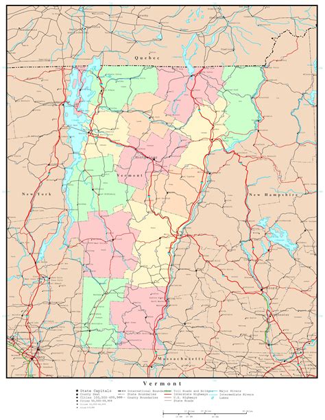 Vermont Map With Counties Images And Photos Finder