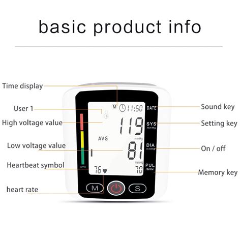 Lcd Display Upper Arm Automatic Digital Blood Pressure Monitor Cuff