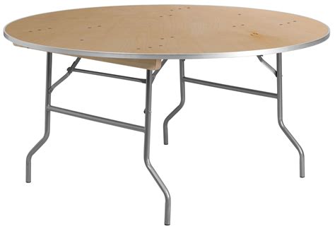 60 Round Heavy Duty Birchwood Folding Banquet Table From Renegade