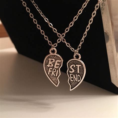 Set Of Bff Necklace Best Friend 2 Necklaces Broken Heart Etsy