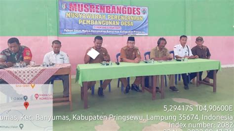 Musyawarah Desa Pekon Sinar Mulya Kecamatan Banyumas Pringsewu TV